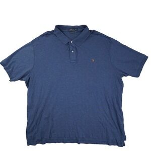 Polo Ralph Lauren Pima Soft Touch Polo Shirt Men's 4XB Dark Blue Short Sleeve
